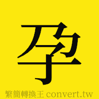 孕的正體字繁體字寫法·字形